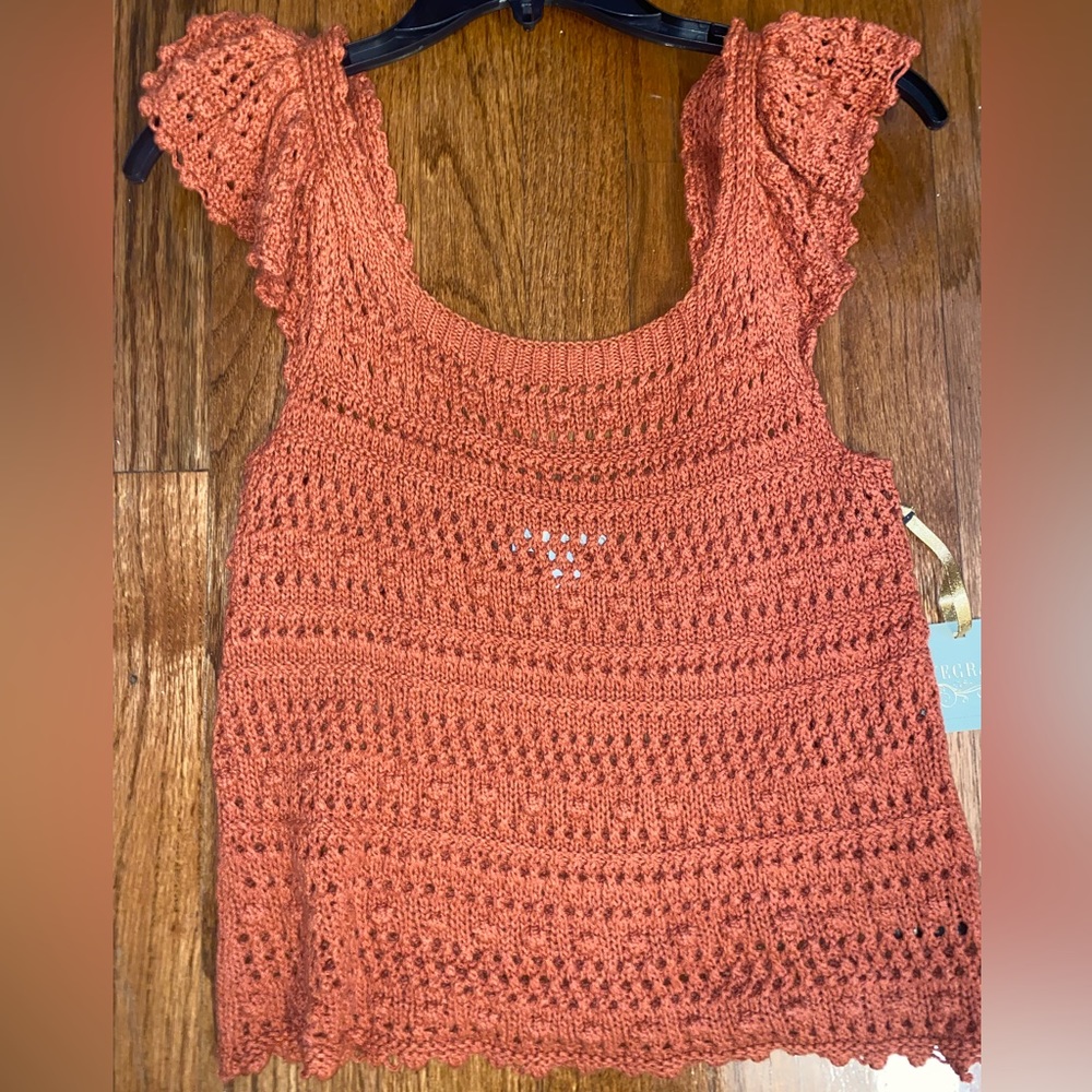 Burnt orange knitted top size large
